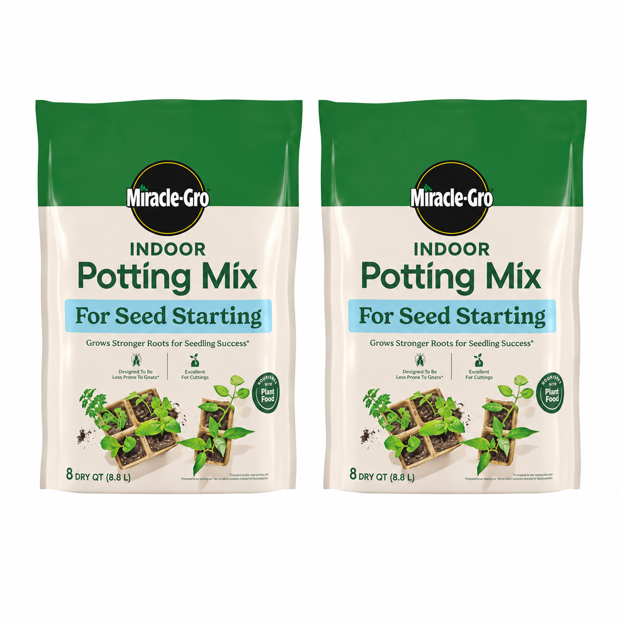 Miracle-Gro Indoor Seed-Starting Potting Mix, 8 qt., 2-Pack